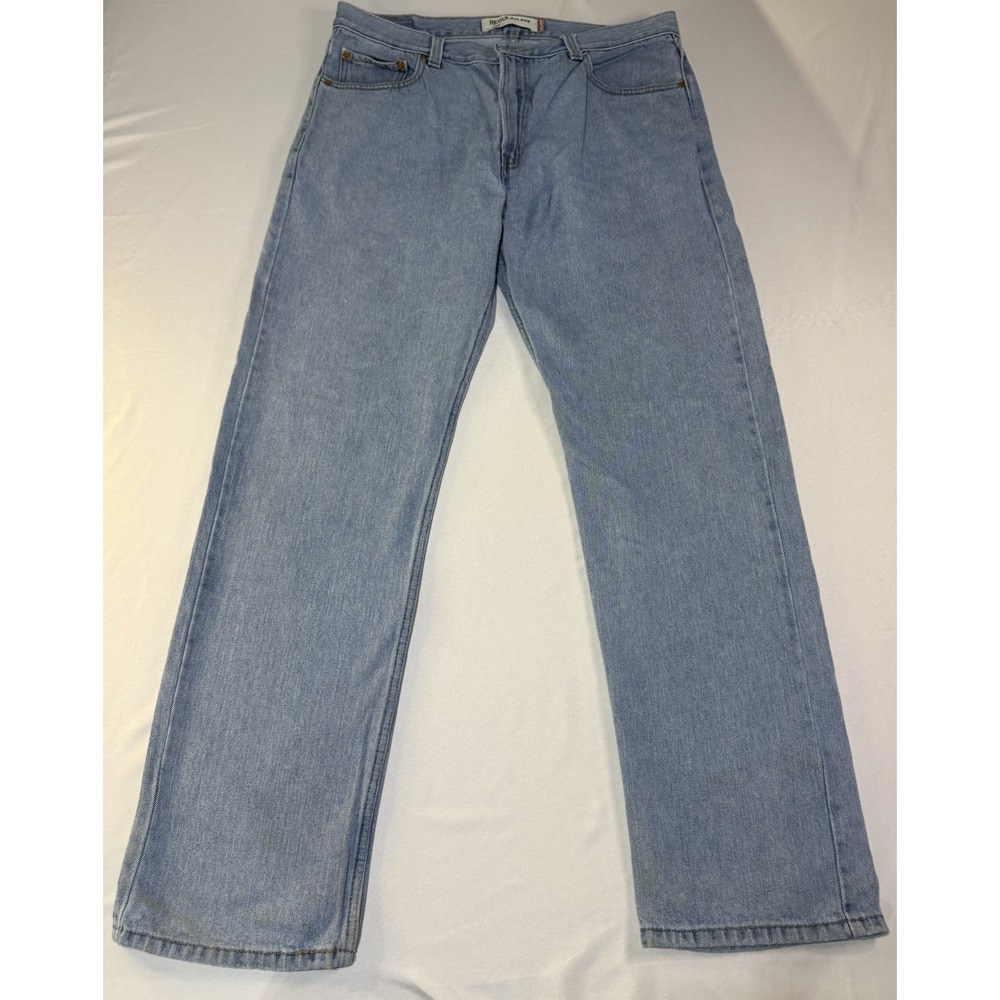 Vintage Y2K Levi's 505 Jeans Men's 36x34 Blue Straight Fit Light Wash Denim Zip